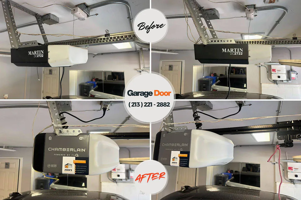 Before and after: garage door repair North Hornell, NY